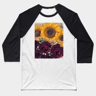 red roses and sunflowers Baseball T-Shirt